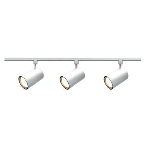 3 Light White Straight Cylinder Track Lighting Kit 1