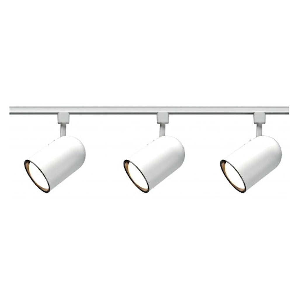 3 Light White Bullet Cylinder Track Lighting Kit 1