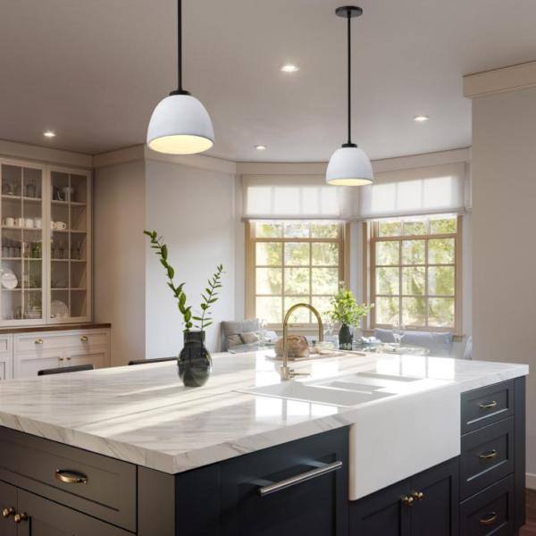8" 1 Light 120 volt Matte Black Mini Pendant Light Fixture 5