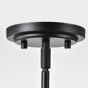 14" 1 Light 120 volt Matte Black Satin White Glass Pendant Light Fixture 3