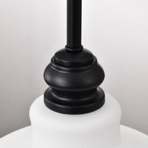 14" 1 Light 120 volt Matte Black Satin White Glass Pendant Light Fixture 4