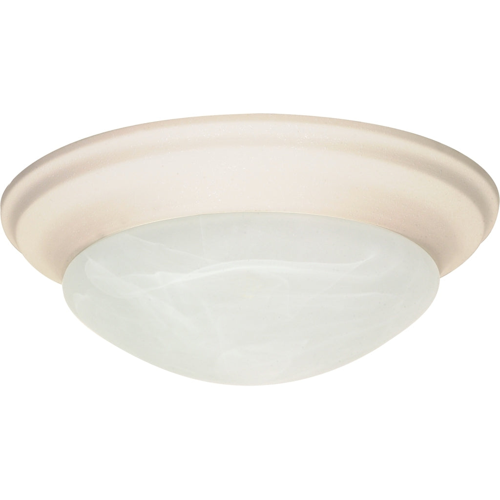 1 Light 11" Round Textured White Alabaster Glass Dome Shade Twist and Lock Ceiling Light Fixture 1