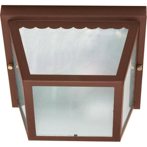 2 Light Old Bronze Frosted Textured Glass Shade Ceiling Light Fixture 1