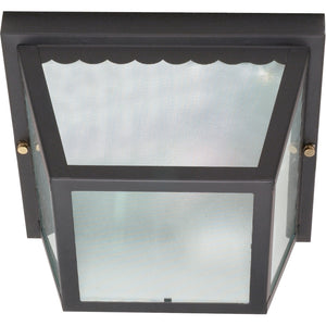 2 Light Black Frosted Textured Glass Shade Ceiling Light Fixture 1