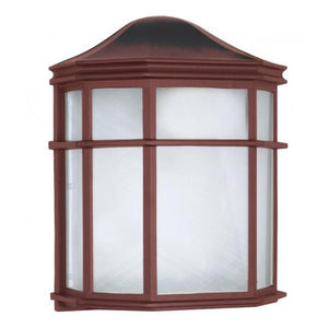 1 Light 8" Old Bronze Linen Acrylic Lens Cage Wall Lantern Light Fixture 1