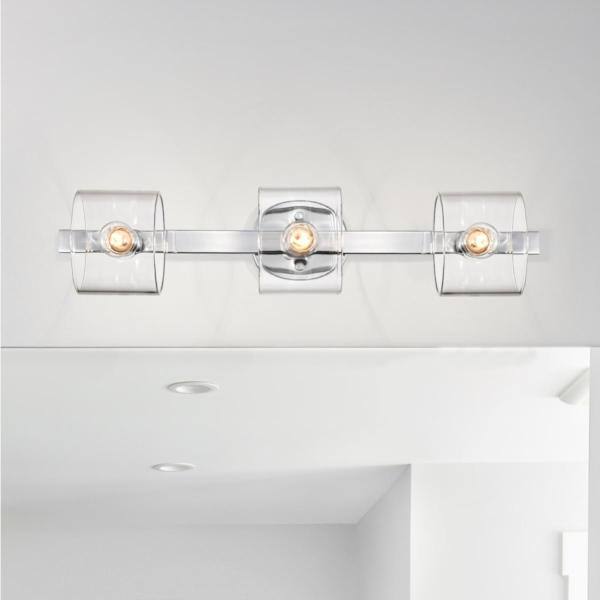 3 Light 120 volt Polished Nickel Vanity Light Fixture 2