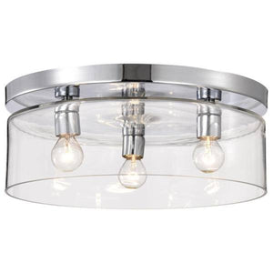 3 Lamp 120 volt Polished Nickel Flush Mount Light Fixture 2