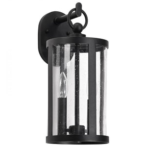 2 Lamp 120 volt Matte Black Wall Lantern 1