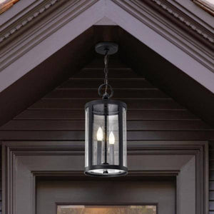 2 Lamp 120 volt - Matte Black Hanging Lantern 2