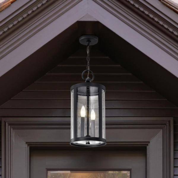 2 Lamp 120 volt - Matte Black Hanging Lantern 2