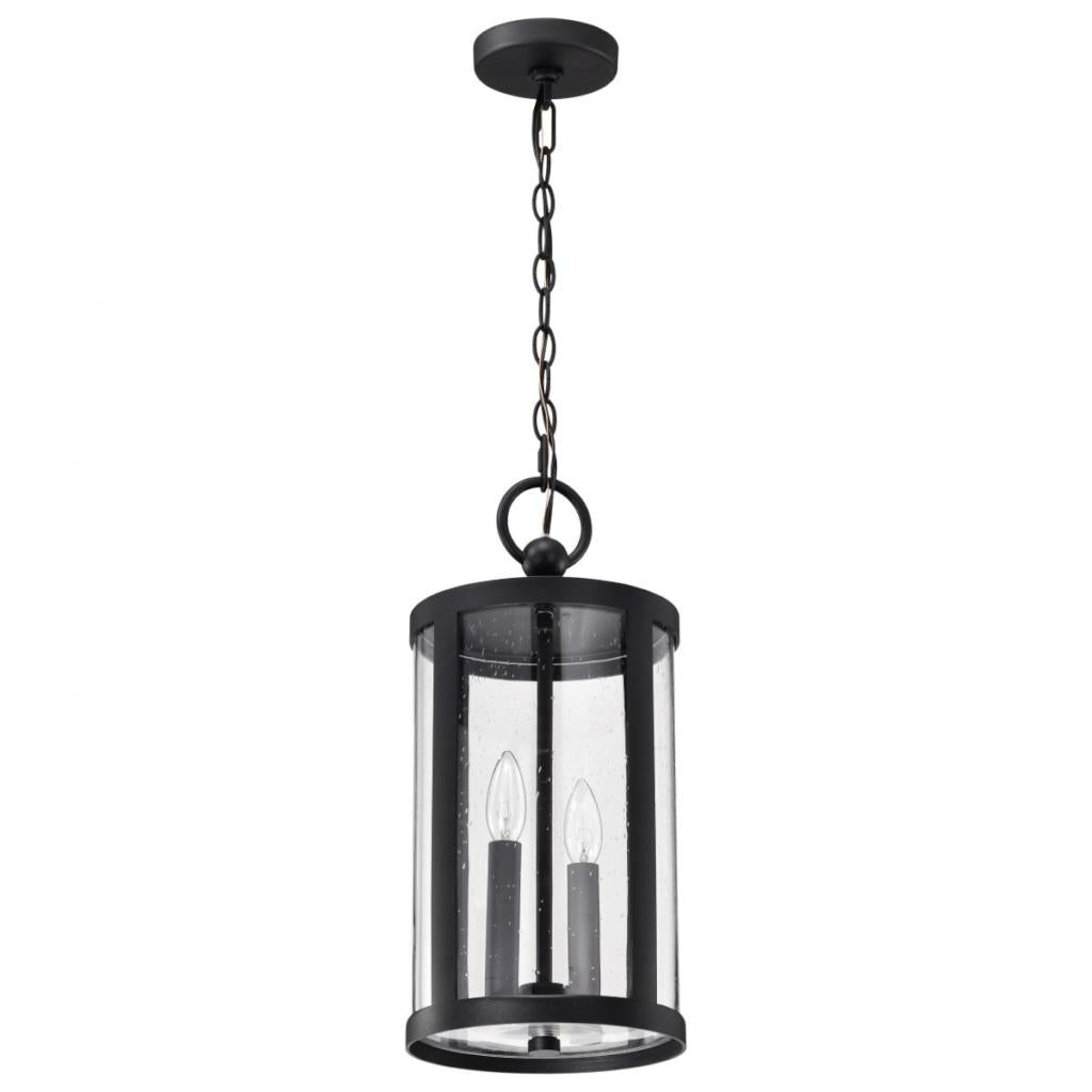 2 Lamp 120 volt - Matte Black Hanging Lantern 1