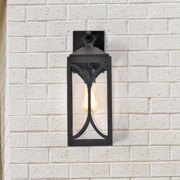 1 Light Matte Black 120 volt Outdoor Wall Lantern 2