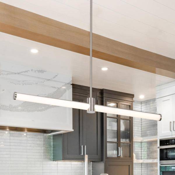 36" 39 watt 120 volt 3000K Natural White Brushed Nickel LED Island Pendant 3