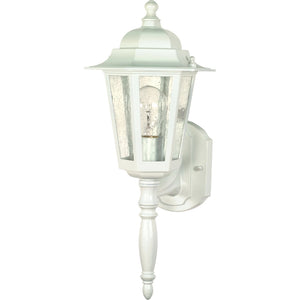 1 Light 18" White Clear Seeded Glass Shade Outdoor Wall Lantern Light Fixture 1