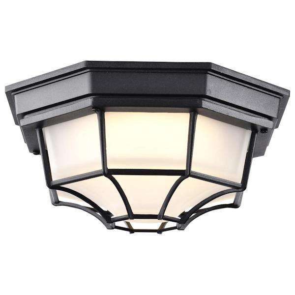 18.5 watt 120 volt 3000K Black Dimmable Frosted Glass Shade Flush Mount 3