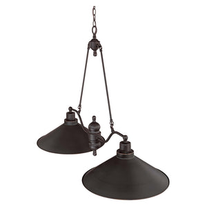 2 Light Mission Dust Bronze Metal Shade Island Pendant Light Fixture 1
