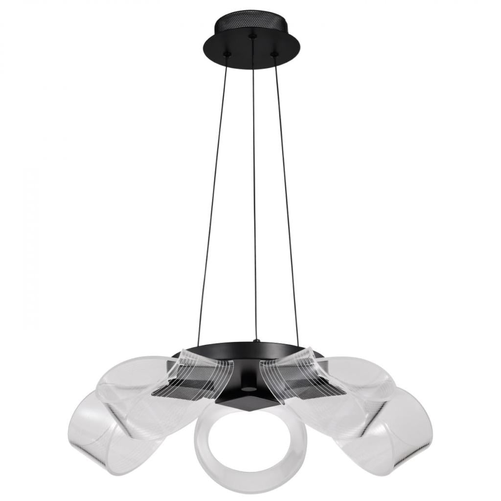 24 watt 120 volt 3000K Natural White Matte Black LED Chandelier 1