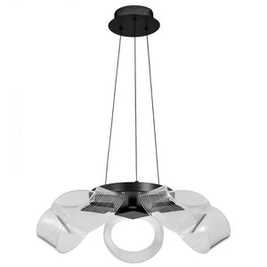24 watt 120 volt 3000K Natural White Matte Black LED Chandelier 1