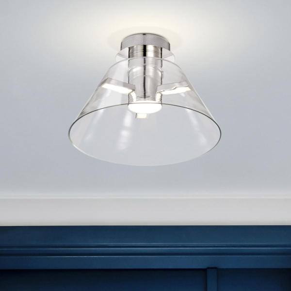 14" 12 watt 120 volt 3000K Natural White Polished Nickel LED Flush Mount Light Fixture 3