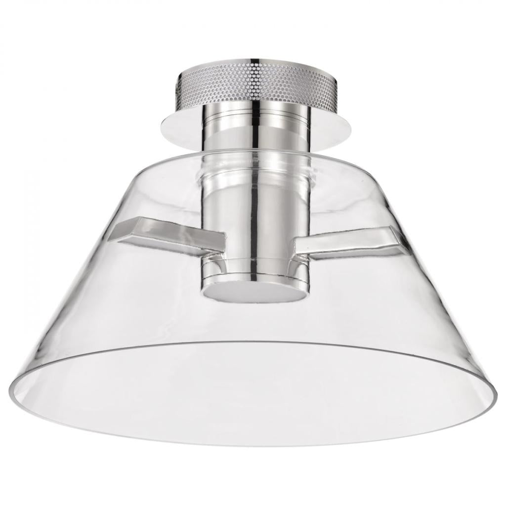 14" 12 watt 120 volt 3000K Natural White Polished Nickel LED Flush Mount Light Fixture 1