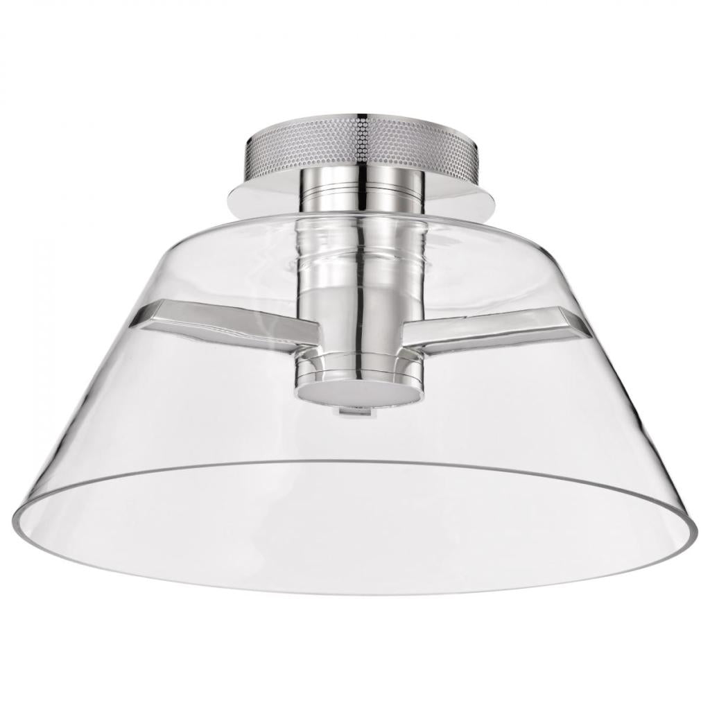 18 watt 120 volt 3000K Natural White Polished Nickel Indoor LED Semi Flush Mount Light Fixture 1