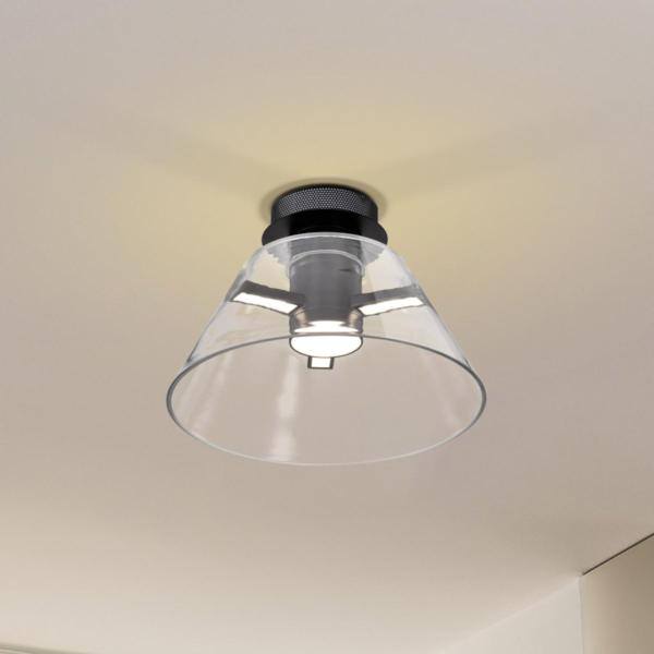 14" 12 watt 120 volt 3000K Natural White Matte Black LED Semi Flush Light Fixture 3