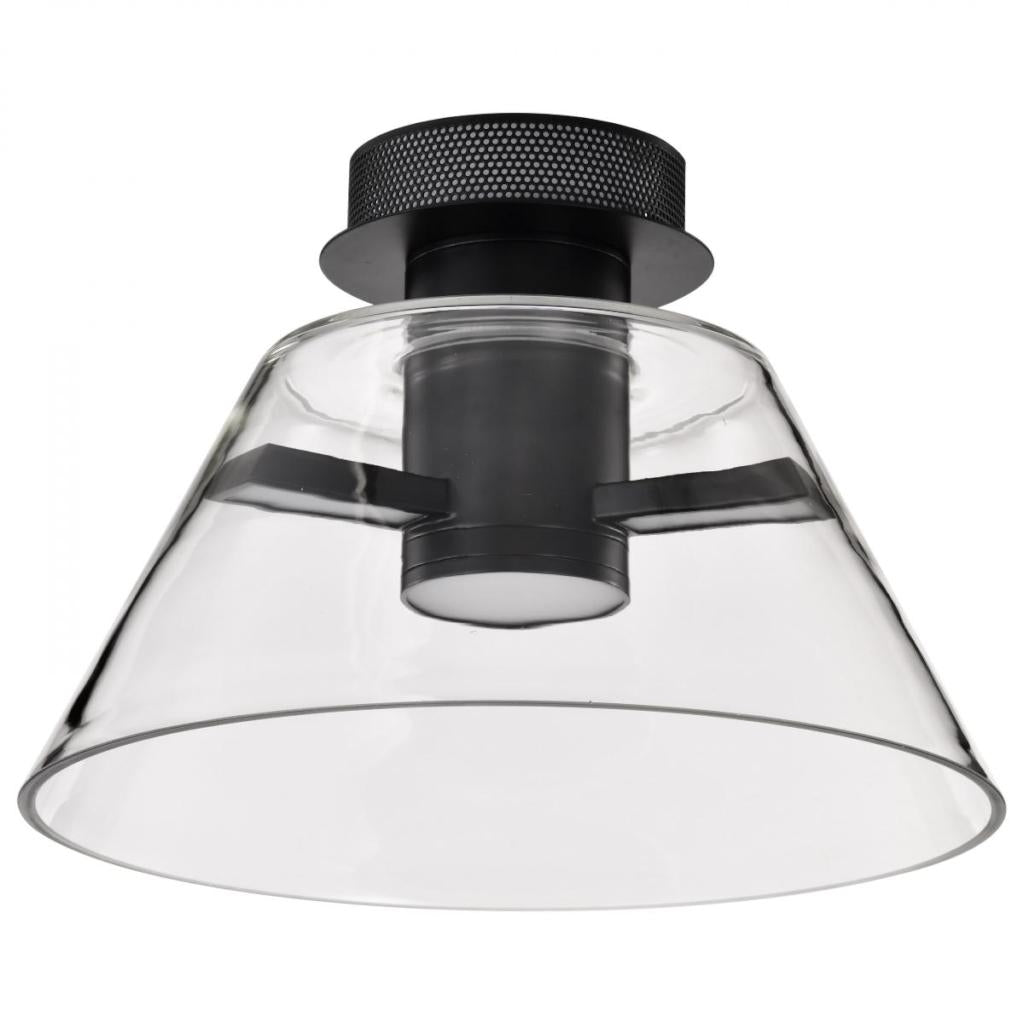 14" 12 watt 120 volt 3000K Natural White Matte Black LED Semi Flush Light Fixture 1