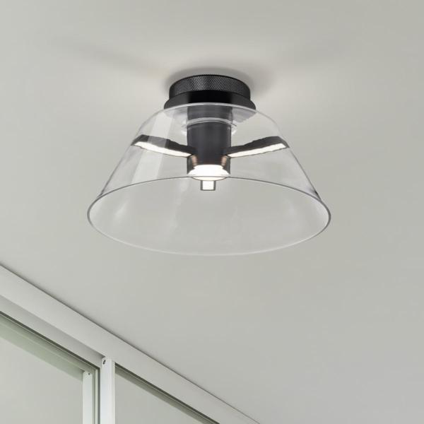 17" 18 watt 120 volt 3000K Natural White Matte Black LED Semi Flush Mount Fixture 3