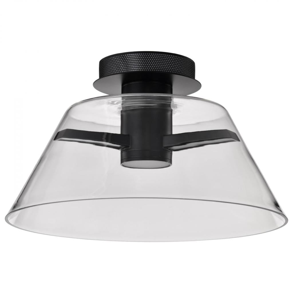 17" 18 watt 120 volt 3000K Natural White Matte Black LED Semi Flush Mount Fixture 1