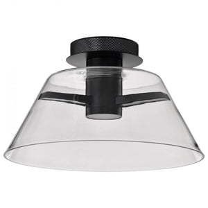 17" 18 watt 120 volt 3000K Natural White Matte Black LED Semi Flush Mount Fixture 1