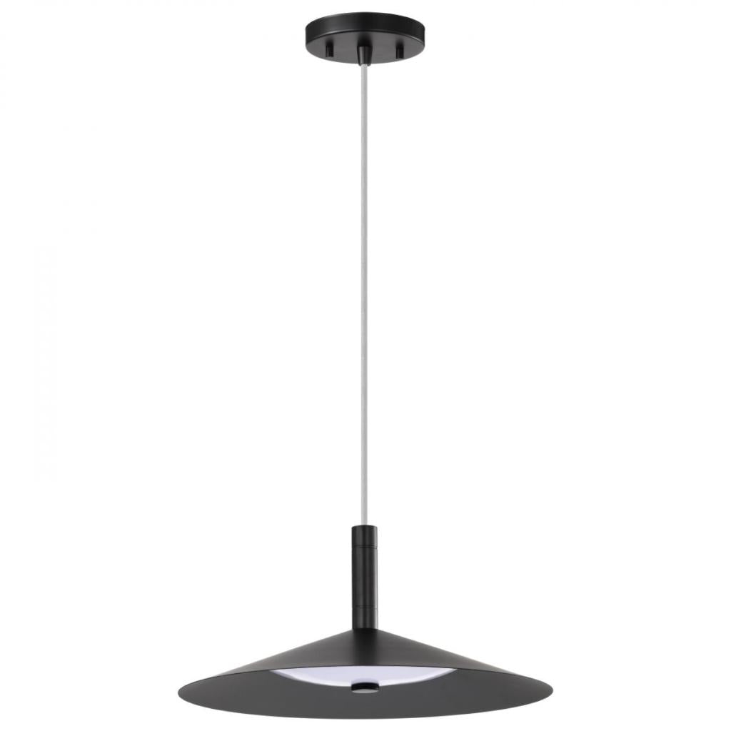 14" 18 watt 120 volt CCT Selectable Matte Black LED Pendant 1