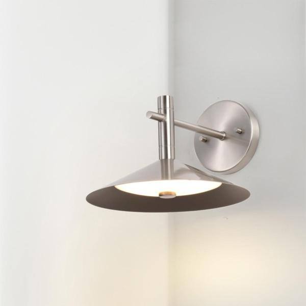 10" 18 watt 120 volt CCT Selectable Brushed Nickel LED Wall Sconce Light Fixture 3
