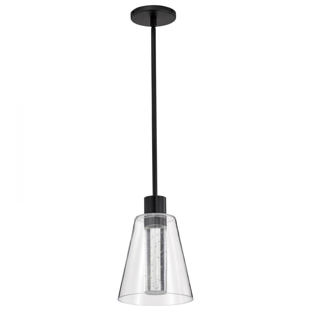7" 12 watt 120 volt 3000K Natural White Matte Black LED Pendant 1