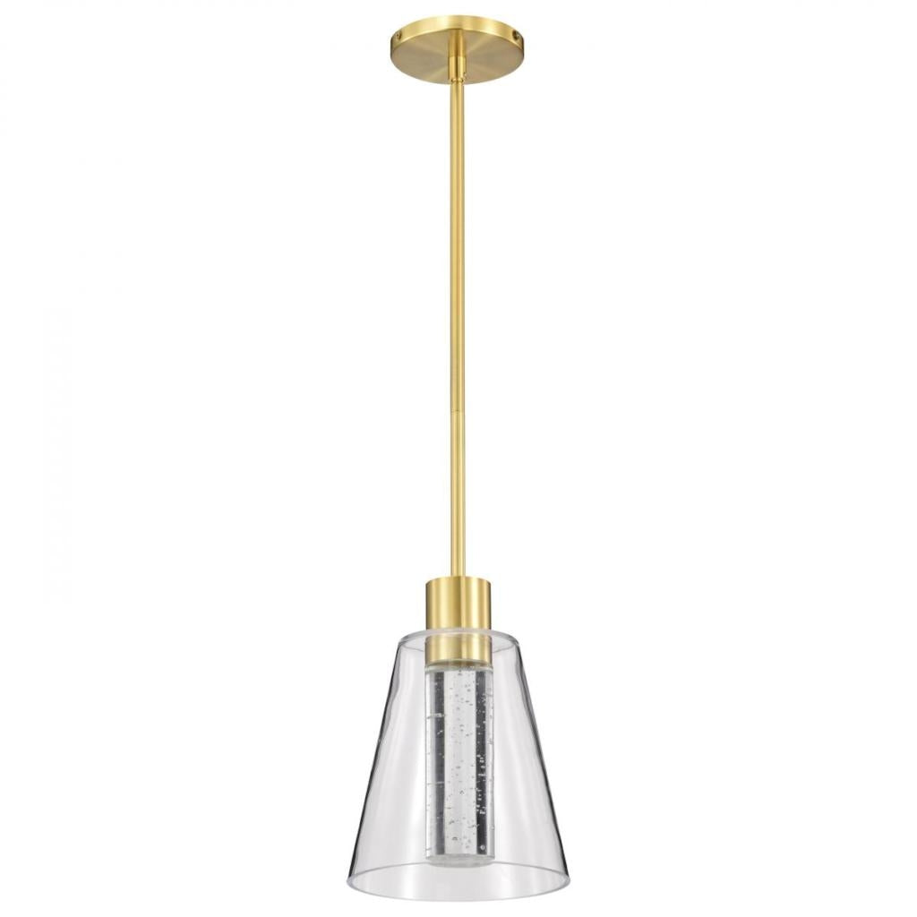 7" 12 watt 120 volt 3000K Natural White Brushed Brass LED Pendant 1