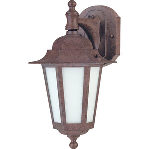 1 Light 7" Old Bronze Frosted Glass Shade Outdoor Wall Lantern Light Fixture with Photocell 1