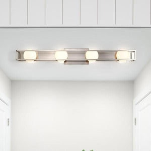 4 light 32" 20 watt 120 volt 3000K Natural White Brushed Nickel LED Vanity Light Fixture 3