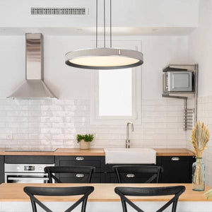 20" 40 watt 120/277 volt 3000K Natural White Gray LED Pendant Light Fixture 4