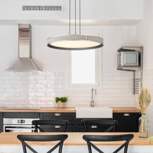 20" 40 watt 120/277 volt 3000K Natural White Gray LED Pendant Light Fixture 4