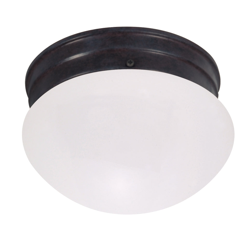 1 Light Mahogany Bronze Frosted Glass Shade Ceiling Light Fixture 1