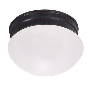 1 Light Mahogany Bronze Frosted Glass Shade Ceiling Light Fixture 1