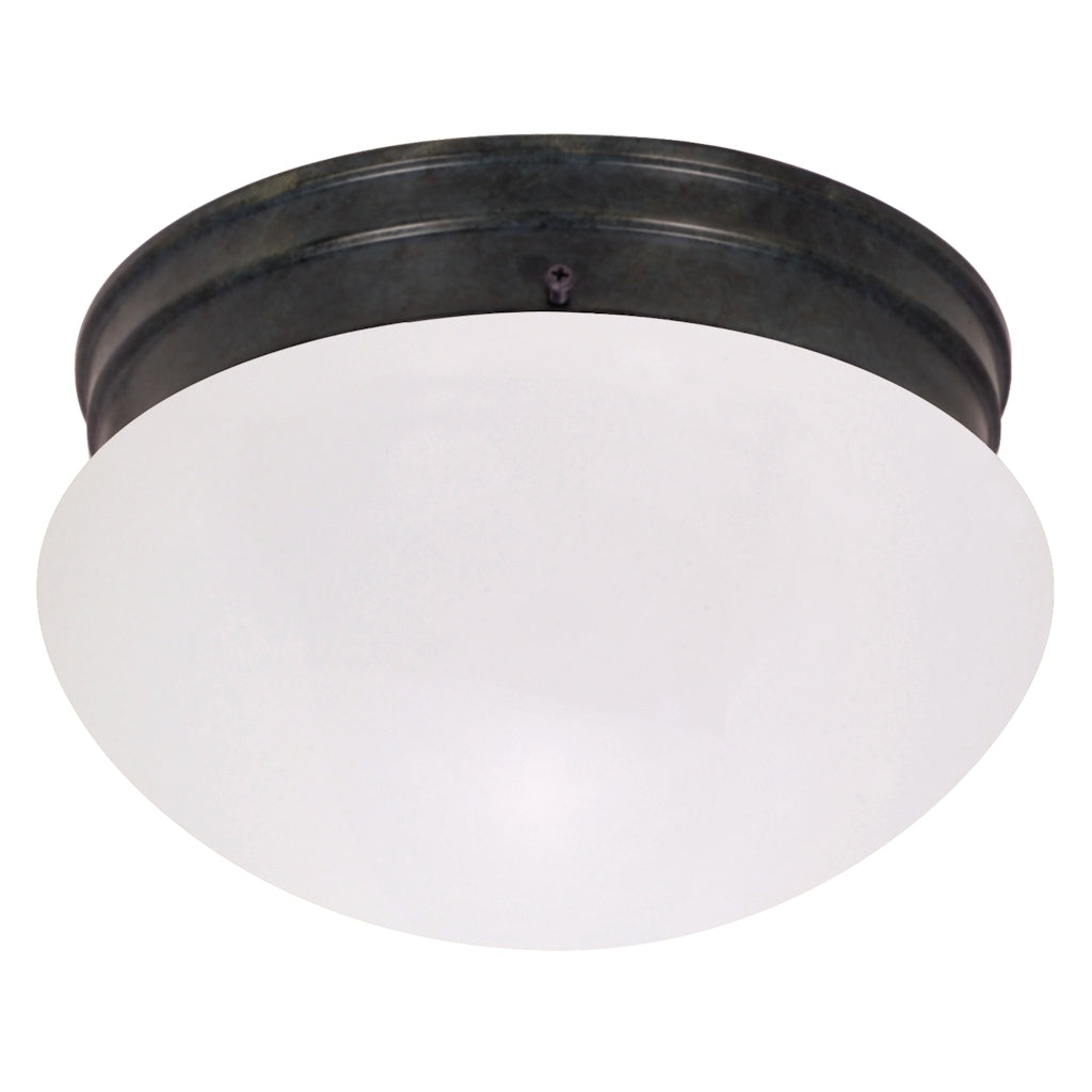 2 Light Mahogany Bronze Frosted Glass Mushroom Shade Ceiling Light Fixture 1