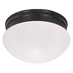 2 Light Mahogany Bronze Frosted Glass Mushroom Shade Ceiling Light Fixture 1