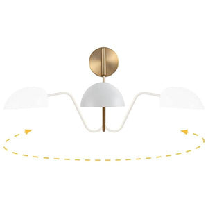 1 Light Wall Sconce Burnished Brass White Shade Wall Sconce 2