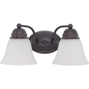 2 Light Mahogany Bronze Frosted White Glass Shades Vanity Light Fixture 1
