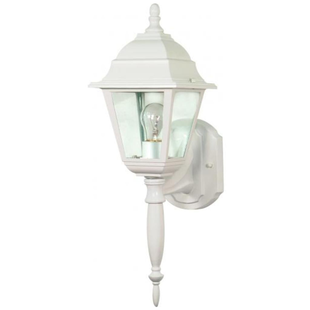 1 Light White Clear Seed Glass Shade Wall Lantern 1