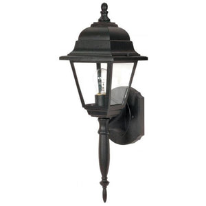 1 Light Textured Black Clear Seed Glass Shade Wall Lantern 1