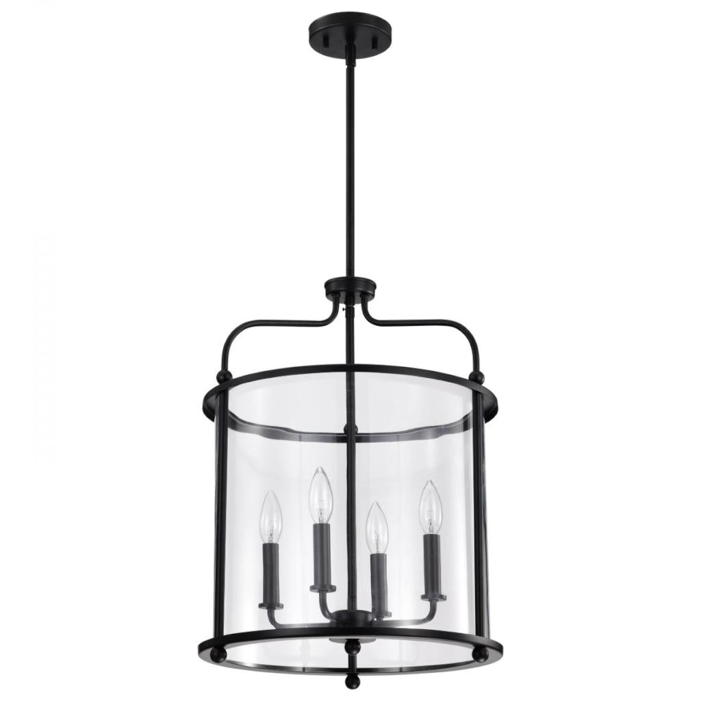 4 Light Matte Black Yorktown Indoor Pendant Light Fixture 1