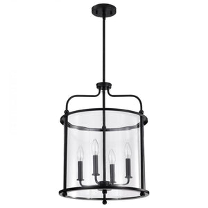 4 Light Matte Black Yorktown Indoor Pendant Light Fixture 1