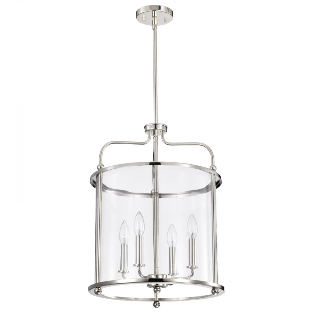 4 Light Polished Nickel Yorktown Indoor Pendant Light Fixture 1