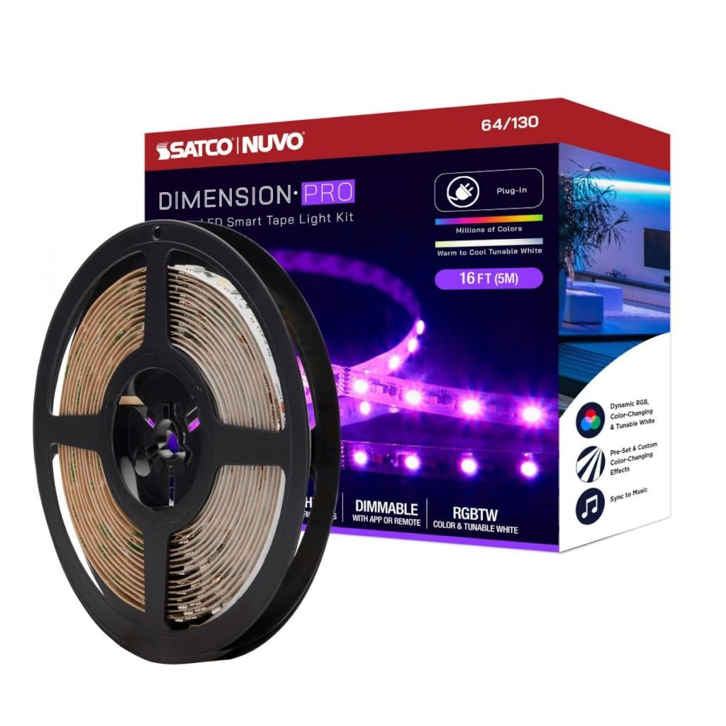 16' 20 watt 24 volt 2700K Warm White RGB LED Tape Light Kit with Remote 1